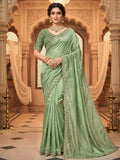 Joban Fashion Mehndi Fandy Satin Silk Party Wear Sarees | Grocsy