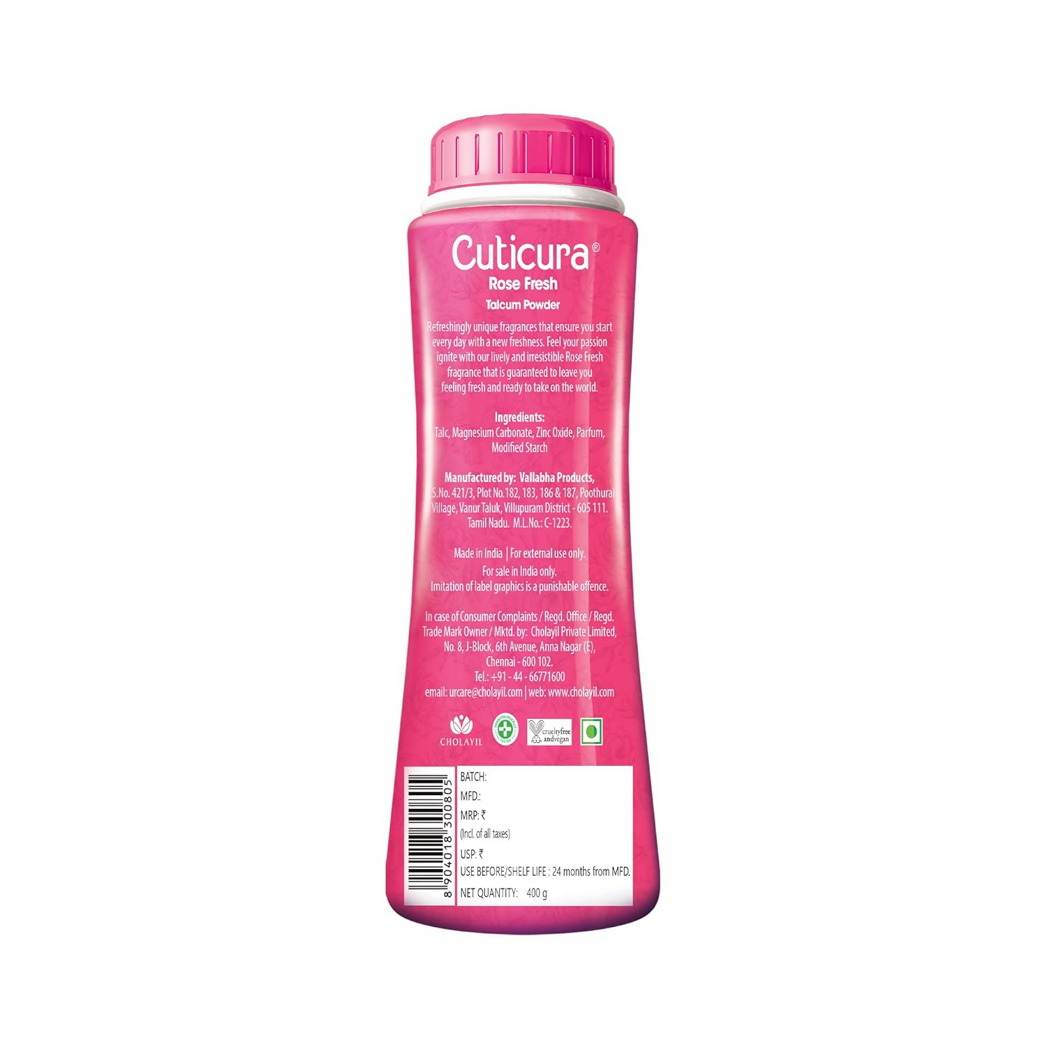Cuticura Rose Fresh Talcum Powder | Grocsy