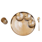 De Kulture Works Pure Ayurveda Kansa Bronze Golden Dinner Thali Set | Grocsy