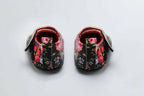 Tiny Bugs Girls Flowral Print Infants Booties - Black | Grocsy