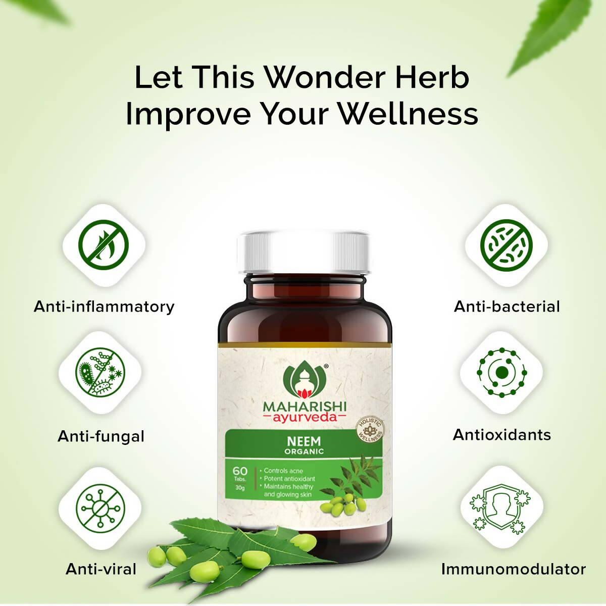 Maharishi Ayurveda Organic Neem Tablets | Grocsy