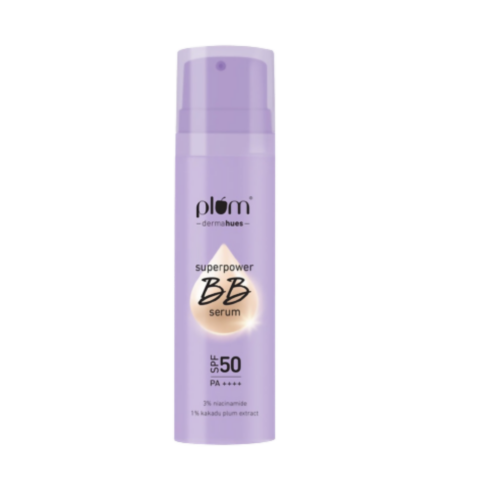 Plum Superpower BB Serum with SPF 50 PA ++++ 04 Almond | Grocsy