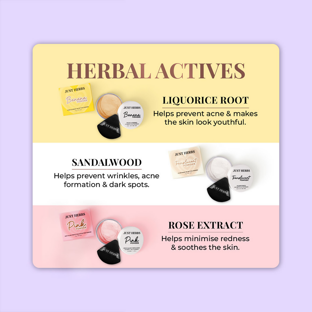 Just Herbs HD Setting Loose Powder - Pink | Grocsy