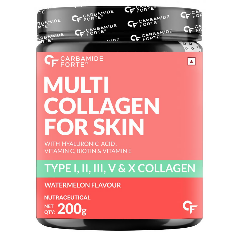 Carbamide Forte Multi Collagen For Skin Type I, II, III, V & X Powder - Watermelon | Grocsy