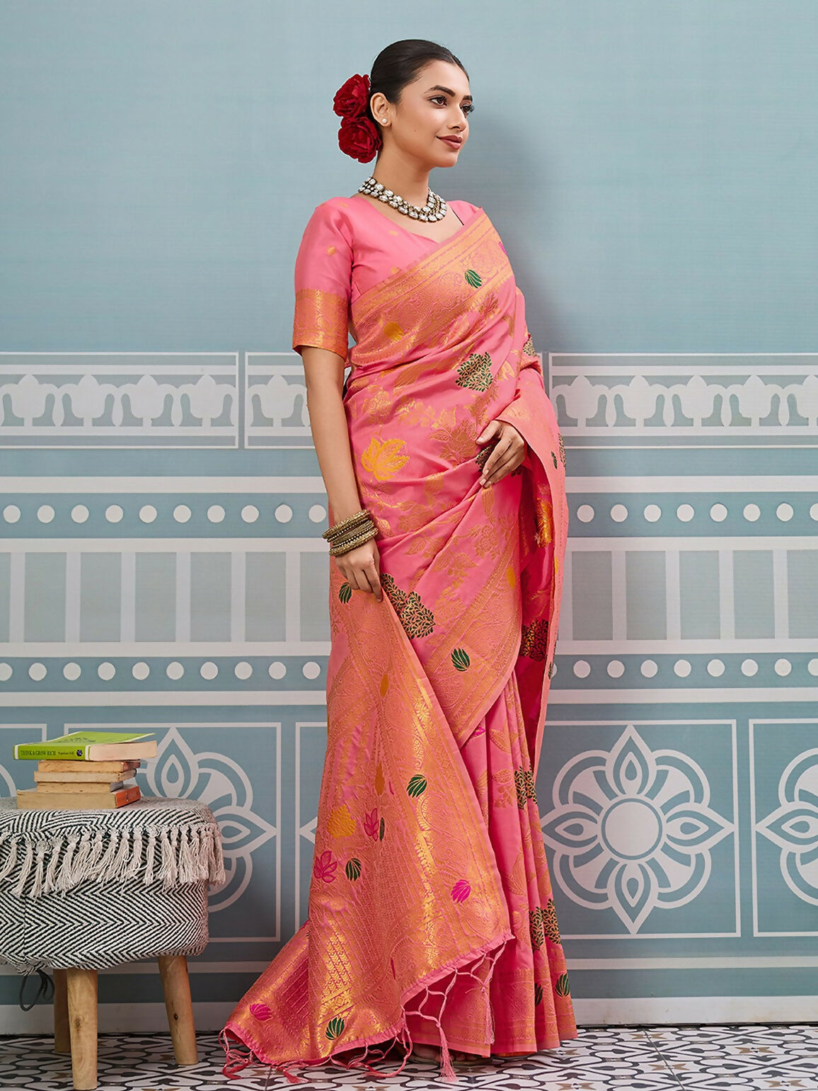 Shree Shyam Fashion Gajari Silk Saree | Grocsy