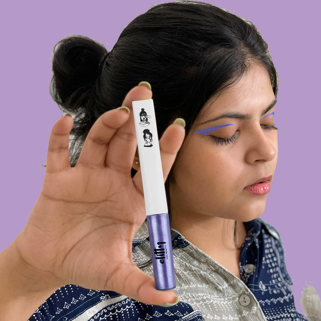 Elitty Purple Pop Color Metallic Finish Liquid Eyeliner - Lucid Dreaming (Purple) | Grocsy