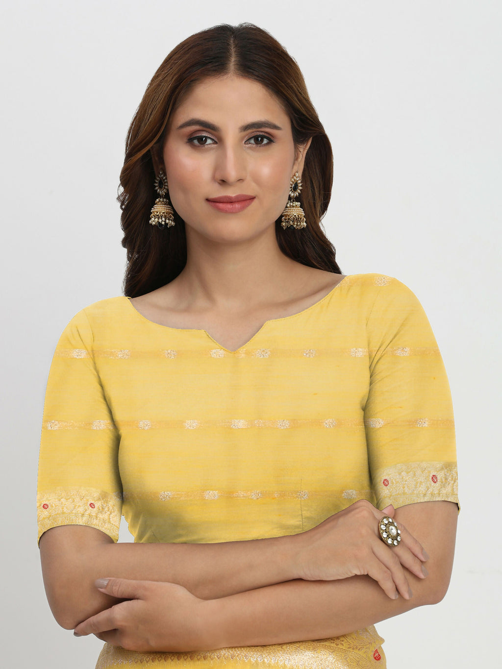Shree Shyam Fashion Linen Cotton Yellow Saree | Grocsy