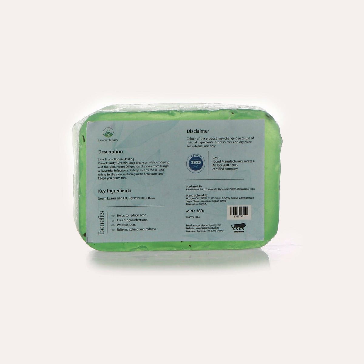 PrakritPurity Neem Handmade Glycerin Soap | Grocsy
