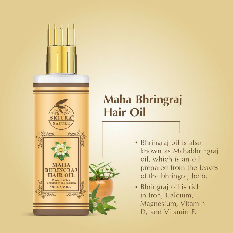 Skiura Nature Maha Bhringraj Hair Oil | Grocsy