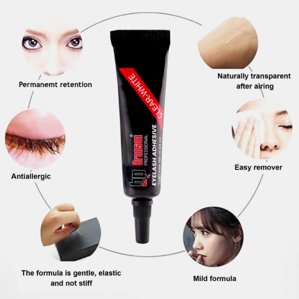 Bronson Professional Eyelash Glue Adhesive Clear White & Waterproof | Grocsy
