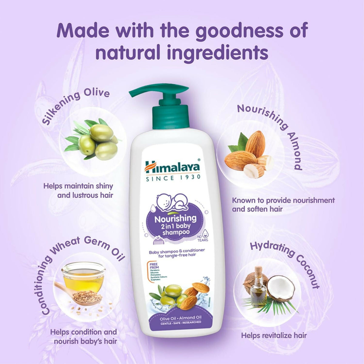 Himalaya Nourishing 2 in 1 Baby Shampoo & Conditioner for Tangle Free Hair | Grocsy