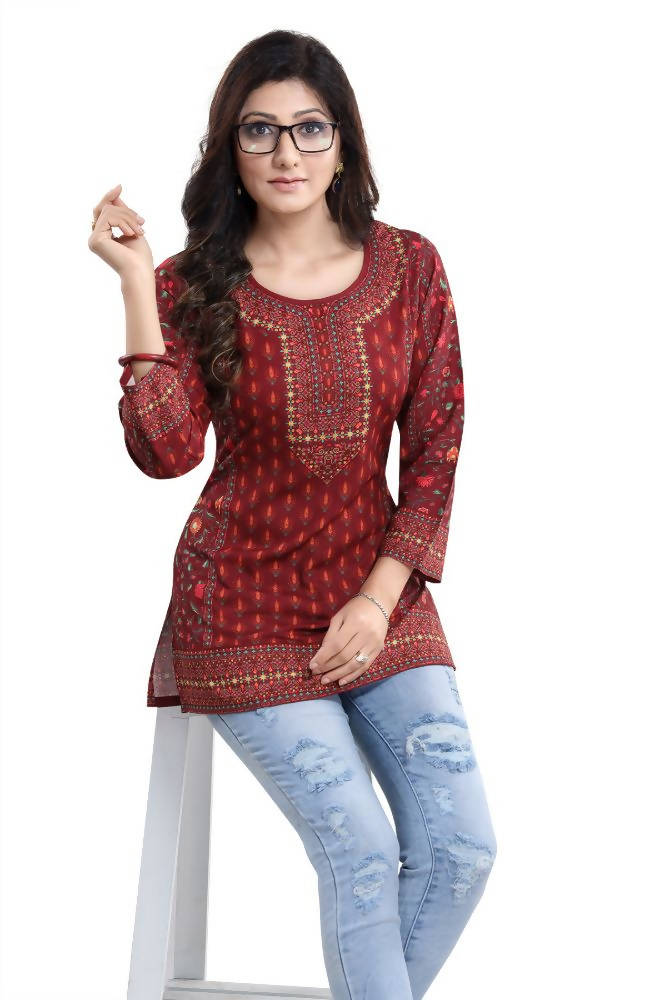 Snehal Creations Style Galore Summer Cool Printed Short Kurti Tunic | Grocsy