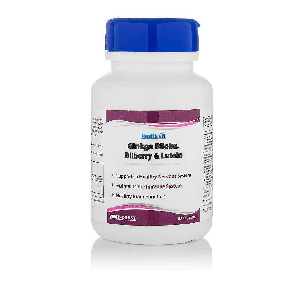 Healthvit Ginkgo Biloba Billberry And Lutein Capsules | Grocsy