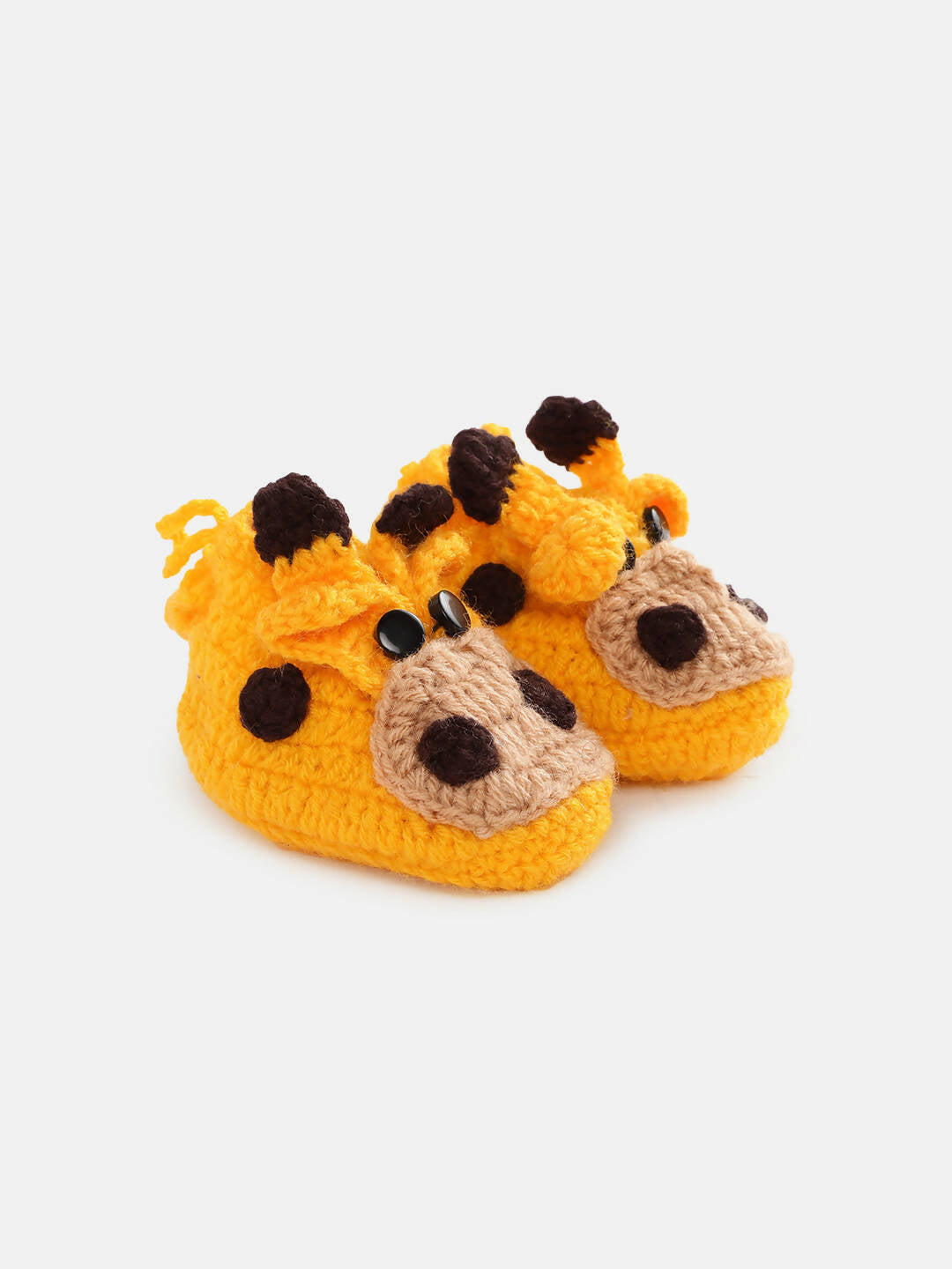 Chutput Kids Woollen Hand Knitted Giraffe Detailed Booties - Yellow | Grocsy