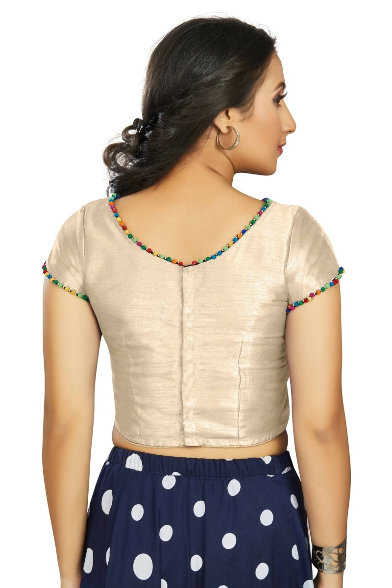 Aastha Fashion Women's Off White Art Silk Designer Party Wear Readymade Blouse | Grocsy