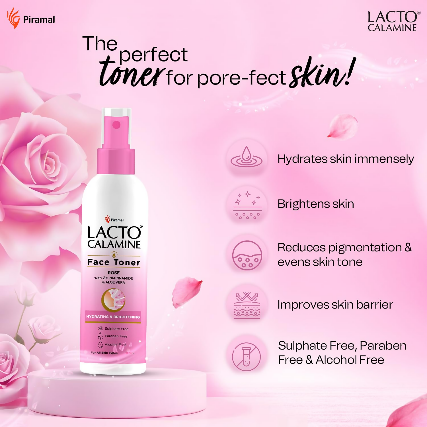 Lacto Calamine Rose Water Toner | Grocsy