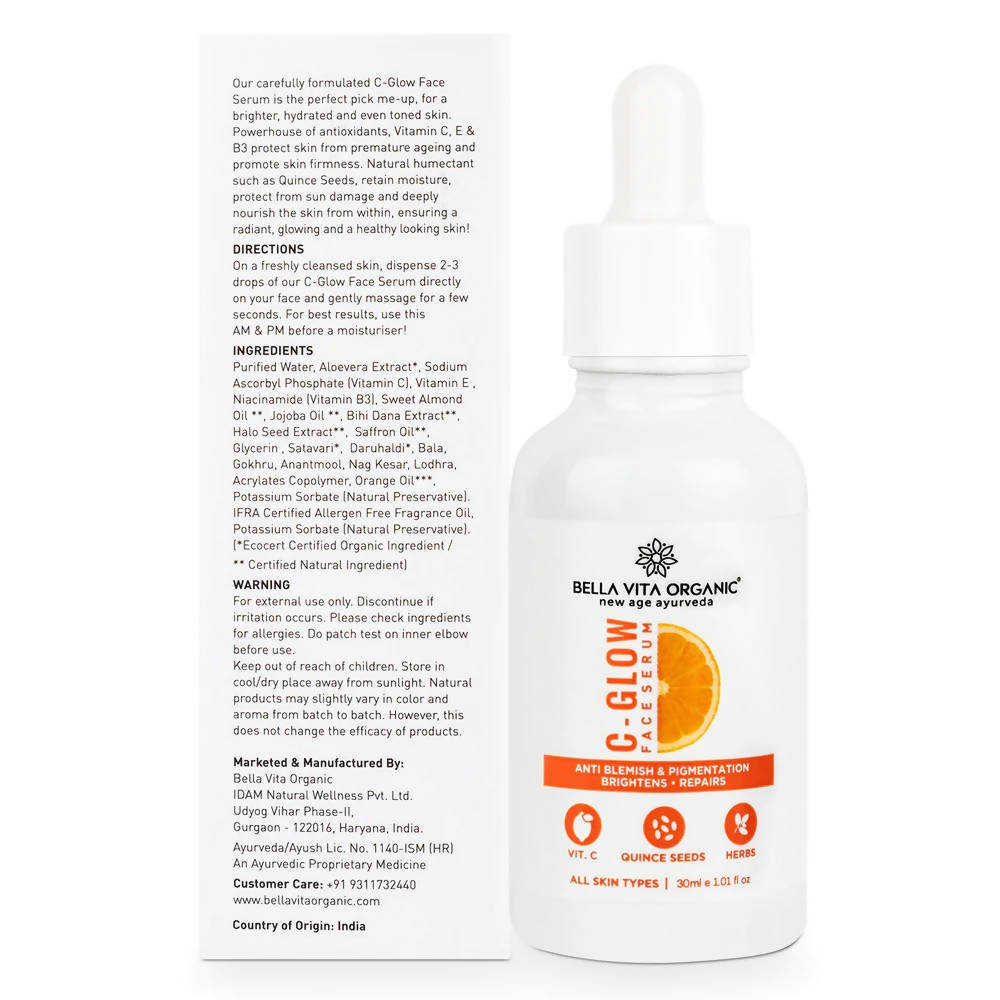 Bella Vita Organic C-Glow Face Serum | Grocsy