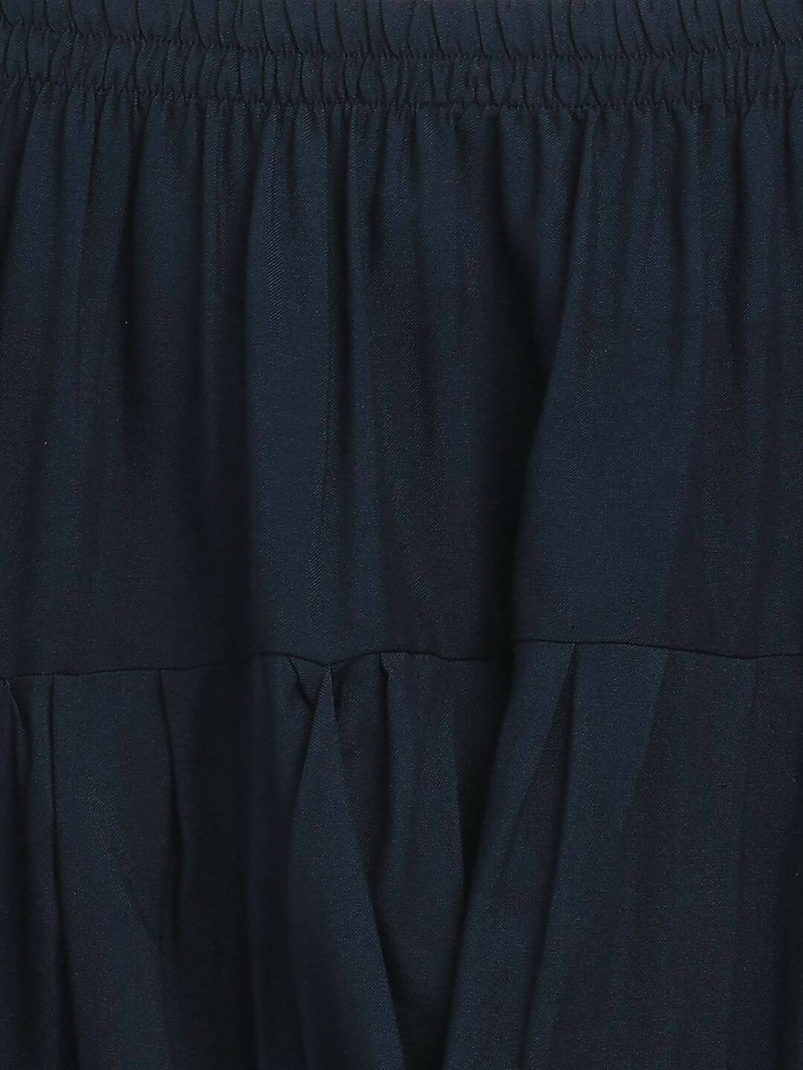 Ahalyaa Navy Blue Poly Rayon Silver Foil Print Kids Kurta Churidar Set For Boys | Grocsy
