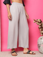 TAG 7 Women High Rise Flared Palazzos | Grocsy