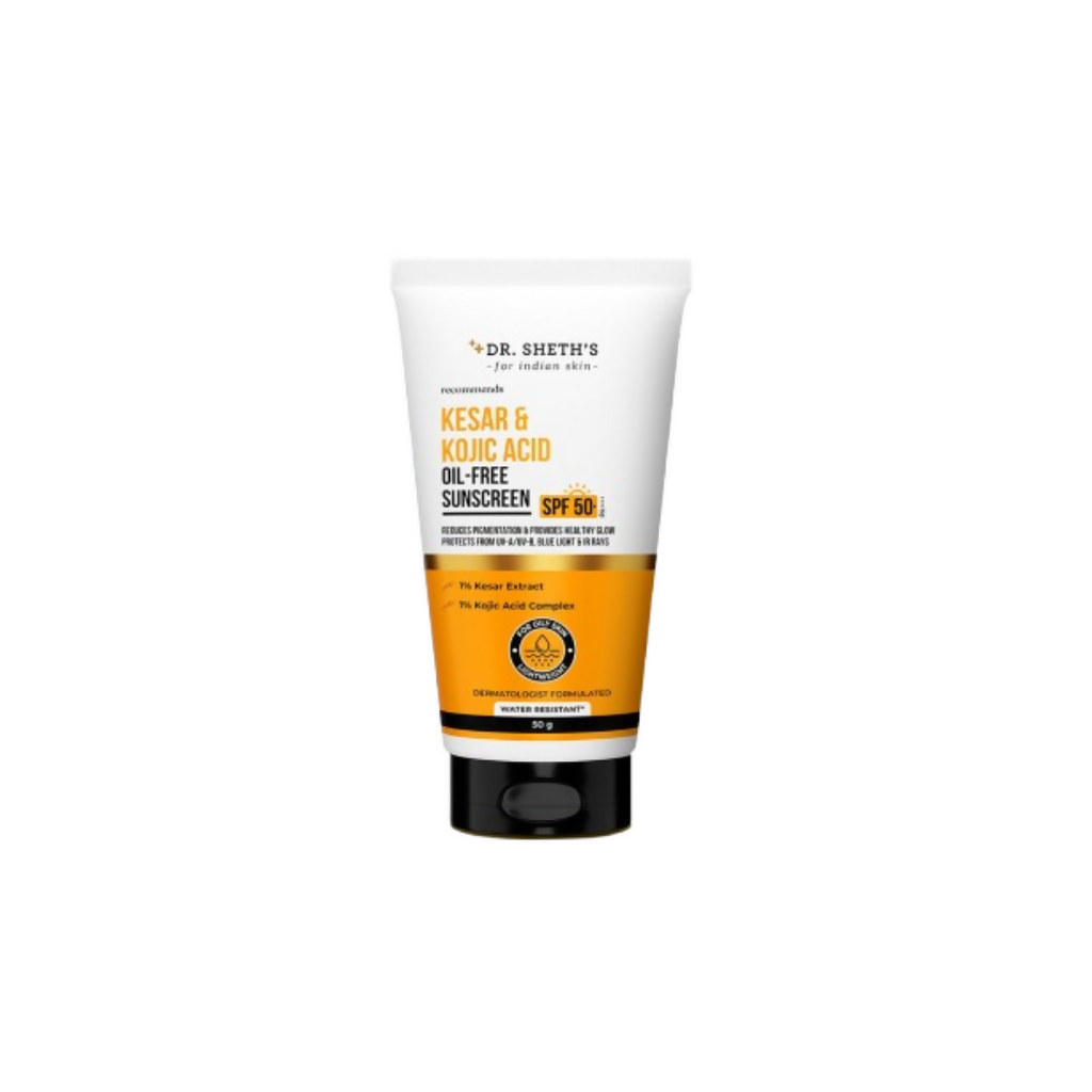Dr. Sheth's Kesar & Kojic Acid Oil Free Sunscreen SPF 50+ PA++++ | Grocsy