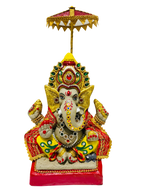 Eco-Friendly Ganesh Idols (Non-Toxic Colors) With Chatri, Kumkum & Akshat | Grocsy