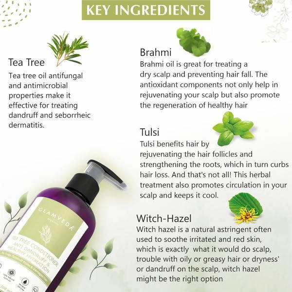 Glamveda Anti Dandruff & Healthy Hydration Tea Tree Conditioner | Grocsy