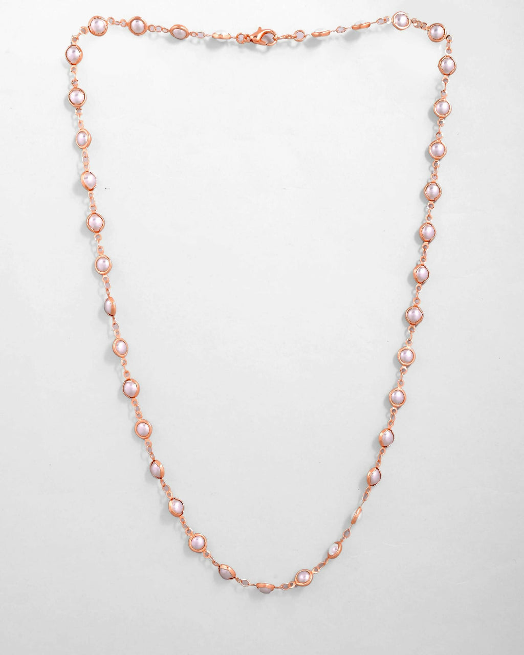 VOJ Gold-Polished Chain For Women With White Pearls | Grocsy