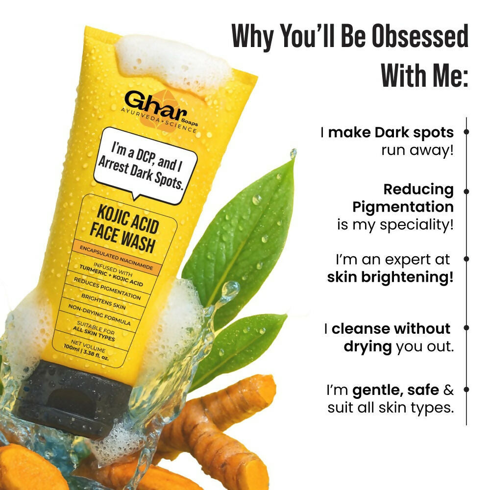 Ghar Soaps Kojic Acid & Turmeric Face Wash | Grocsy