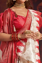 Joban Fashion Off White Silk Blend Garad Saree | Grocsy