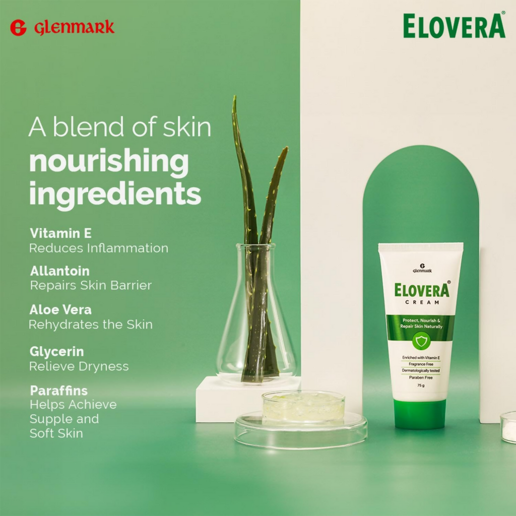 Glenmark Elovera Moisturising Cream For Dry Skin | Grocsy