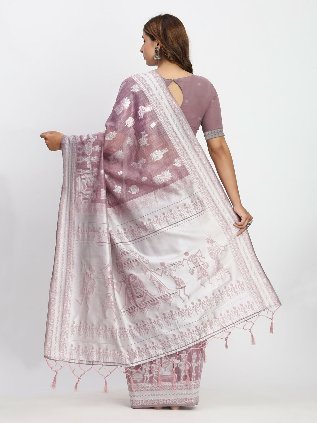 Shree Shyam Fashion Linen Cotton Sea Green Saree | Grocsy
