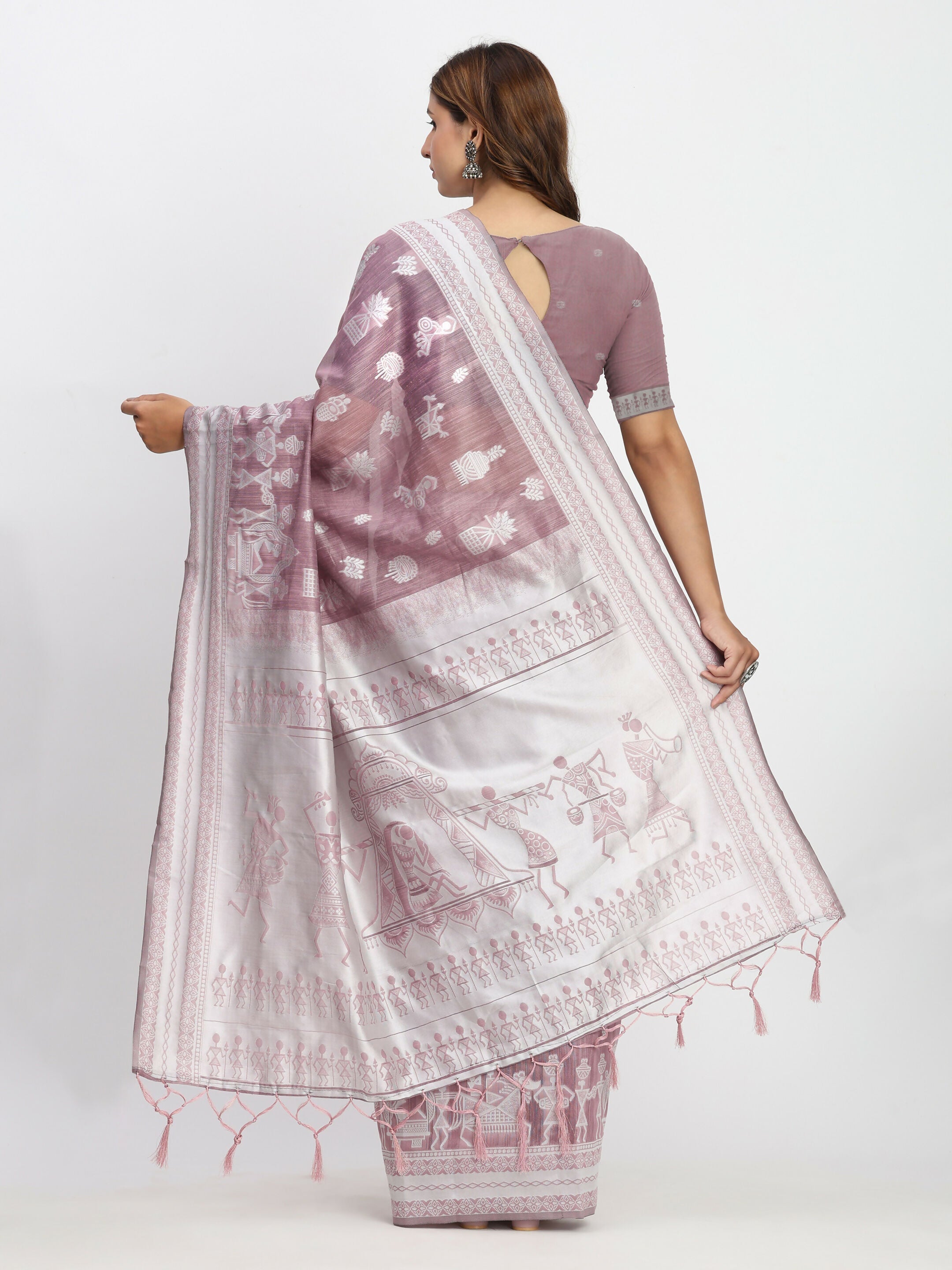 Shree Shyam Fashion Linen Cotton Sea Green Saree | Grocsy