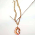 Bling Accessories Rose Gold Agate Natural Stone With Fine Rose Gold Brass Metal Chain Cluster 10 Rows Necklace | Grocsy