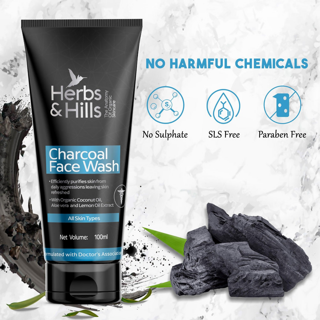 Herbs & Hills Charcoal Face Wash | Grocsy