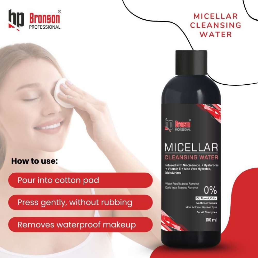 Bronson Professional Micellar Cleansing Water infused with Niacinamide & Hyaluronic Acid Makeup Cleanser | Grocsy