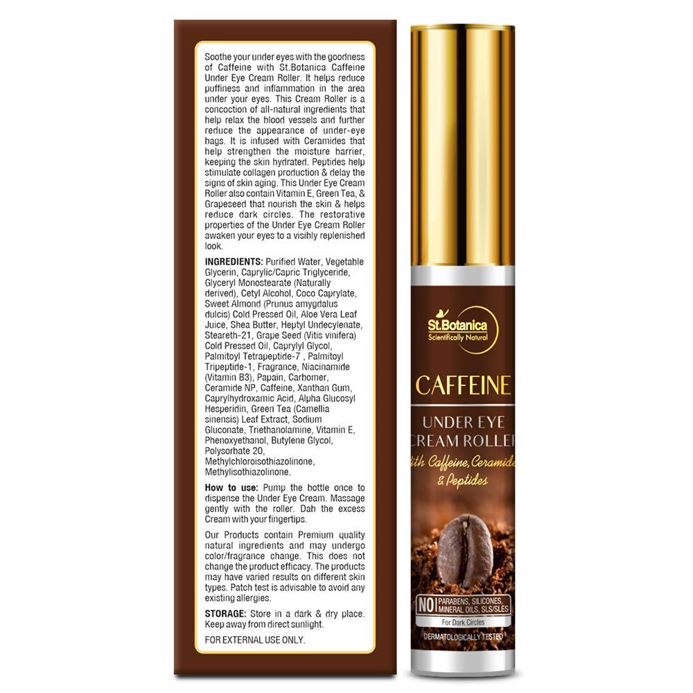St.Botanica Caffeine Under Eye Cream Roller | Grocsy