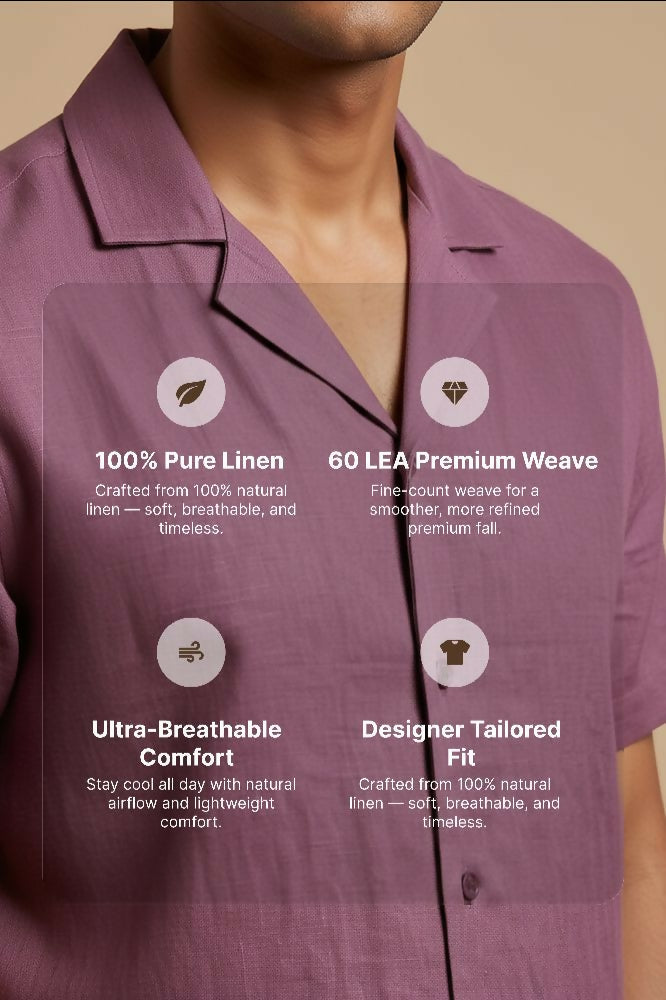 Henna — Wine Linen Shirt by Hilo Design | Grocsy