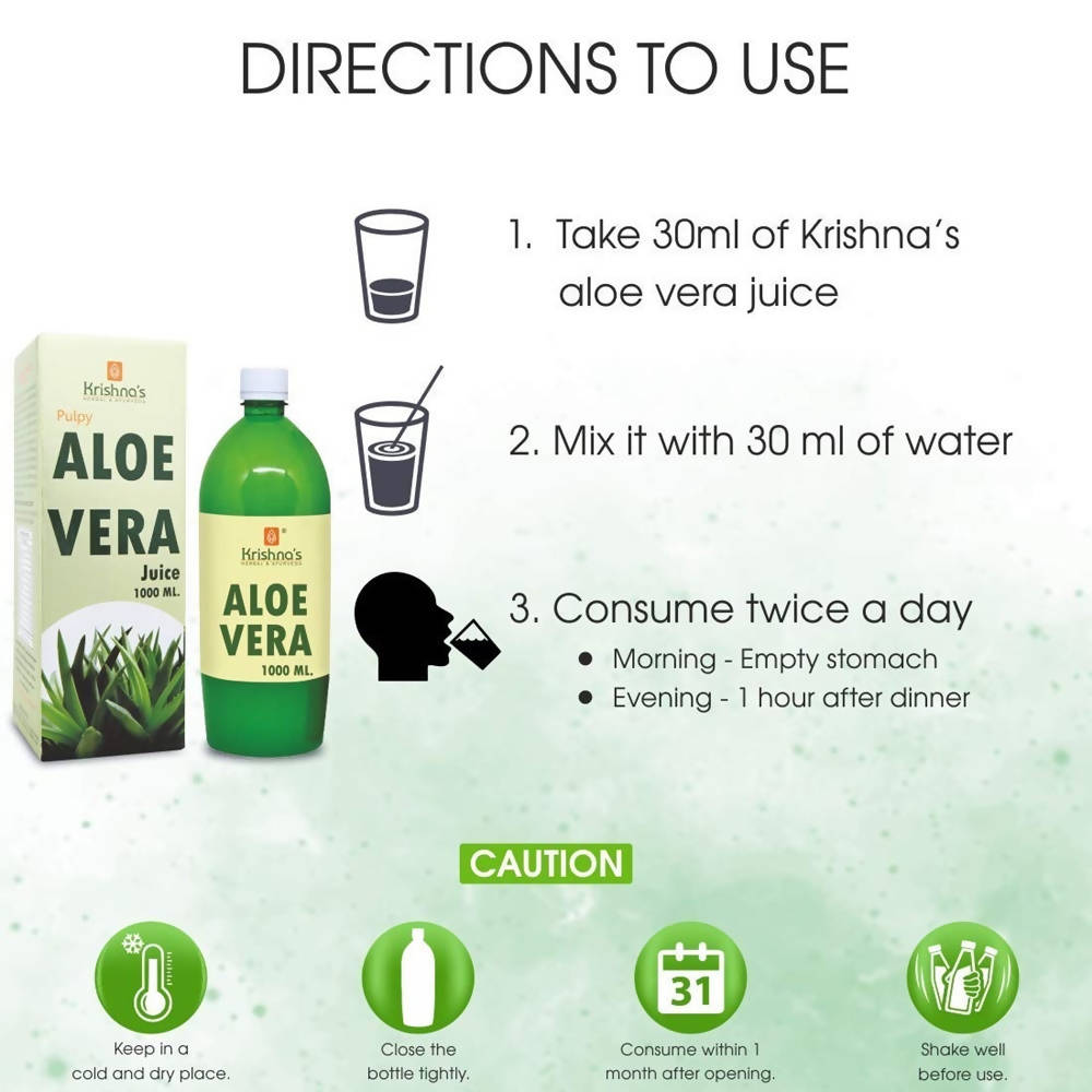 Krishna's Herbal & Ayurveda Premium Aloe Vera High Fibre Juice | Grocsy