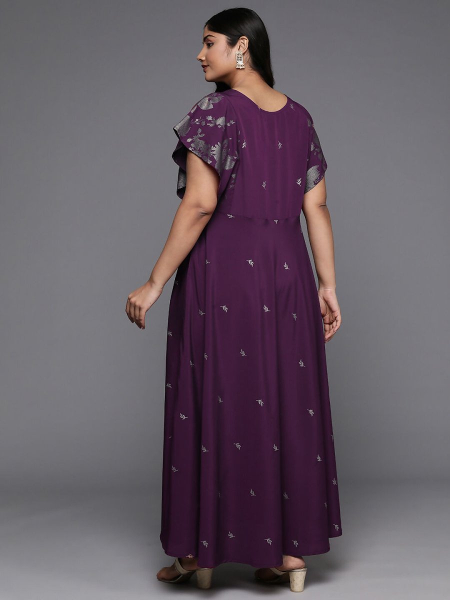 Ahalyaa Women's Traditional wear Ethnic Dress - Burgundy | Grocsy