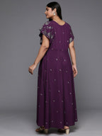 Ahalyaa Women's Traditional wear Ethnic Dress - Burgundy | Grocsy