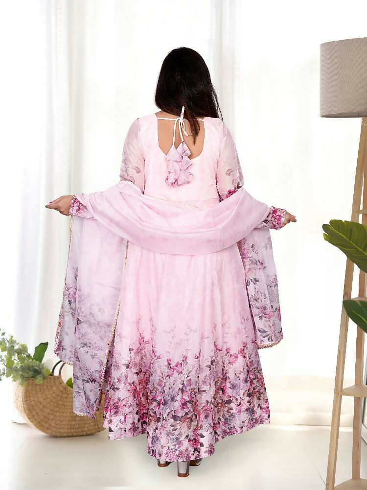 Joban Fashion Pink Kurta Set Organza Sequin Embroidery Work | Grocsy