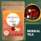 Satvi Wellness Beetroot Ginger Tea Bags | Herbal Tea | Grocsy