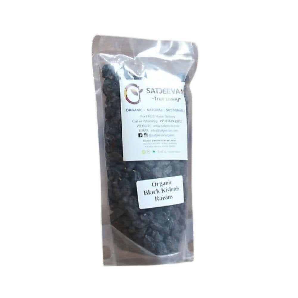 Satjeevan Organic Black Kishmis Raisins | Grocsy