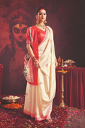 Joban Fashion Silk Blend Off White Color Garad Saree | Grocsy