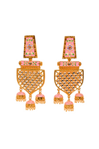 Pink Traditional Gold-Polished Meenakari Jhumka Jhumki Earrings Indian Jewellery For Women Girls By House of Ree - Swadesiicart