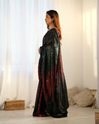 Black Georgette Designer Sequence Embroidery Work Saree - Radhe | Grocsy