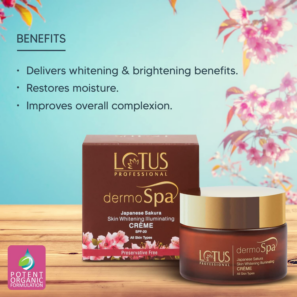 Lotus Professional Dermospa Japanese Sakura Skin Whitening Illuminating Cream With Spf 20 | Grocsy