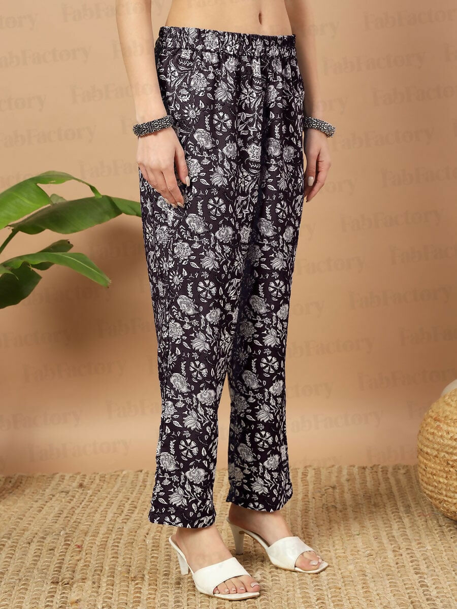 Vamika Poly Rayon Printed Wine Red Party Wear/Casual Wear/Office Wear Kurta Set/Suit | Grocsy