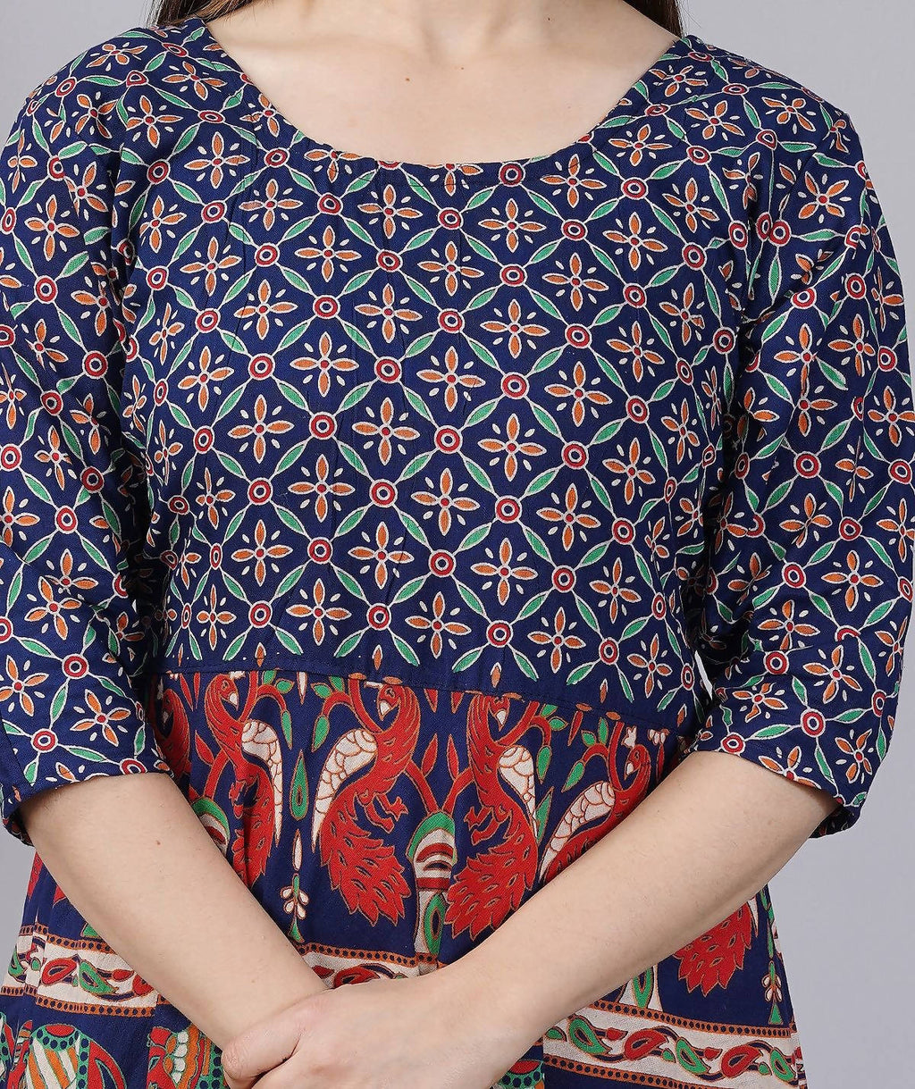 Vamika Multicolor Cotton Printed Party/Casual Wear Kurti (GAM22K) | Grocsy