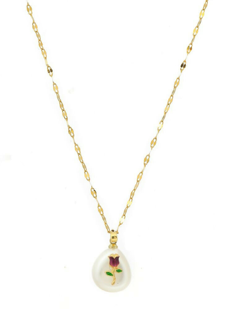 Antique Finish White Crystal Necklace - Ruby Raang | Grocsy
